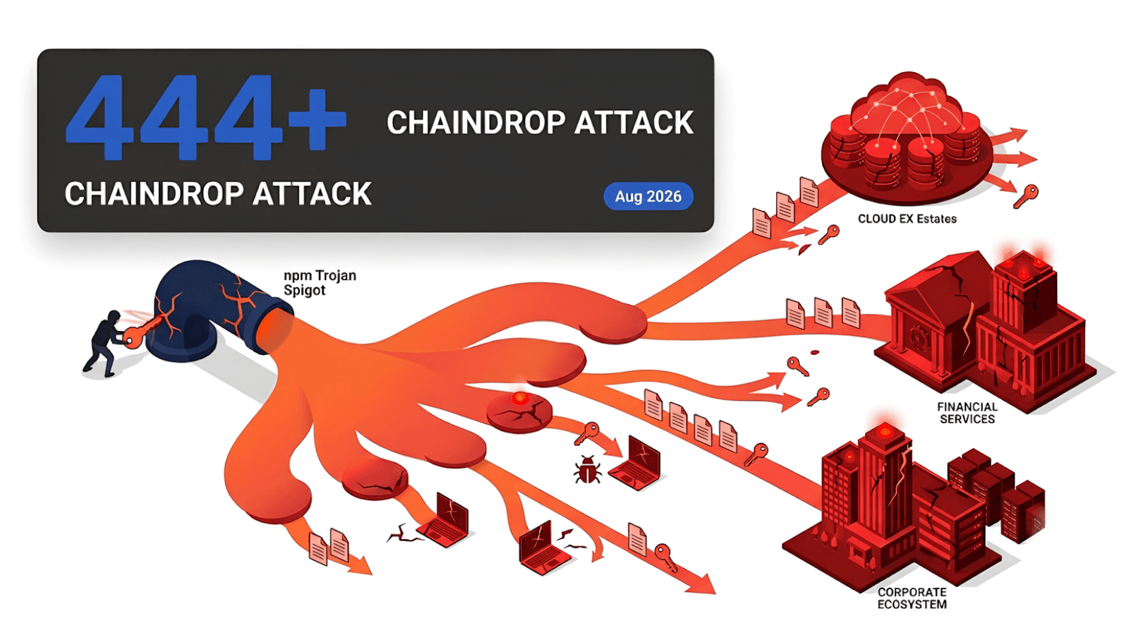 ChainDrop npm worm hits 400-plus packages: one stolen login becomes a self-spreading supply-chain attack